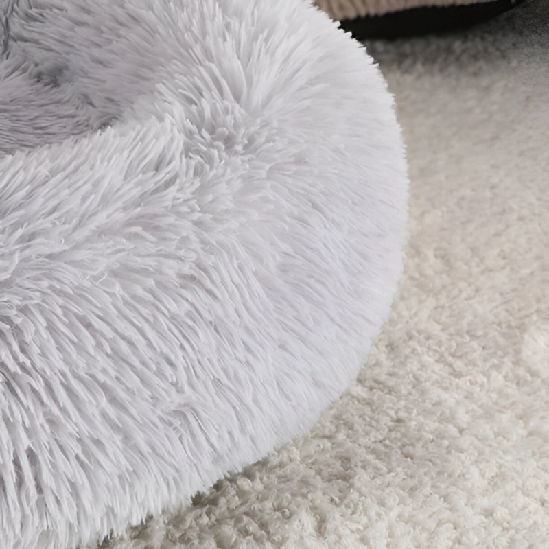 CAMA NIDO DE FELPA PARA MASCOTAS CON FORMA DE ROSCA 100 CM - 6