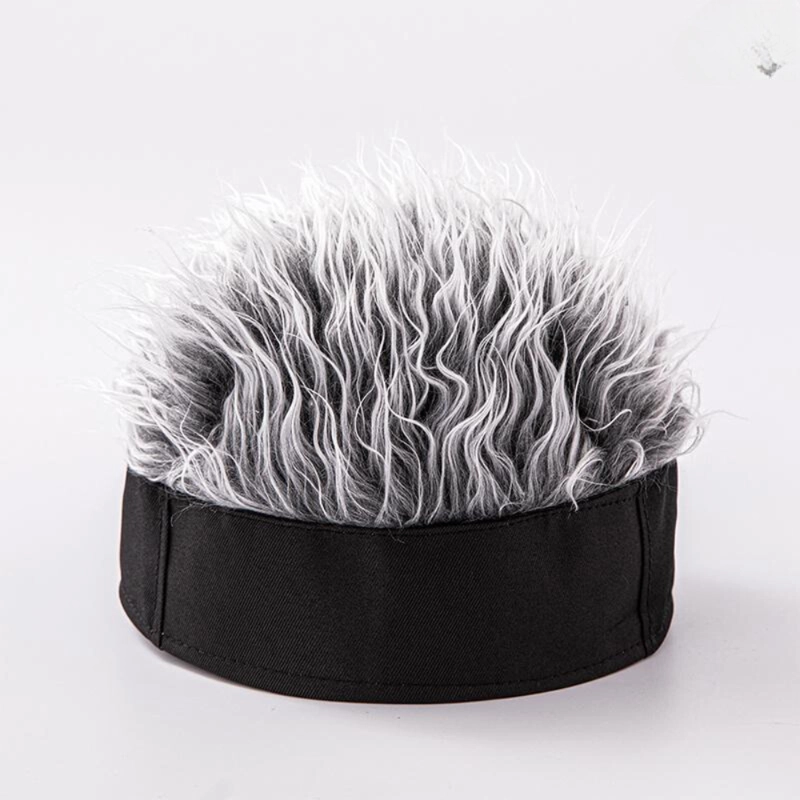 GORRA CRUSEC M1 NEGRO CON PELUCA PELO FALSO GRIS TEMATICO - 1