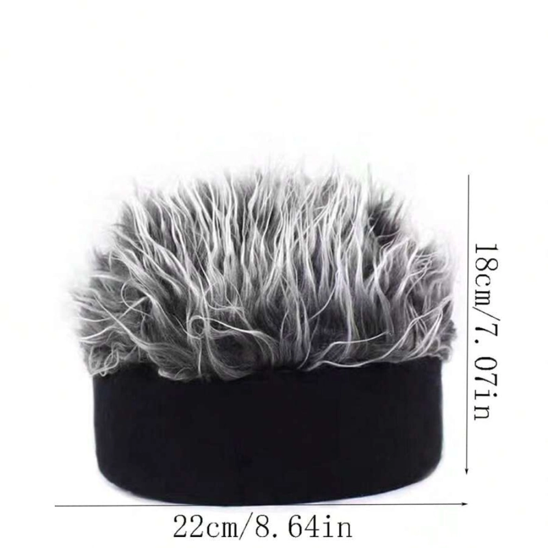 GORRA CRUSEC M1 NEGRO CON PELUCA PELO FALSO GRIS TEMATICO - 4