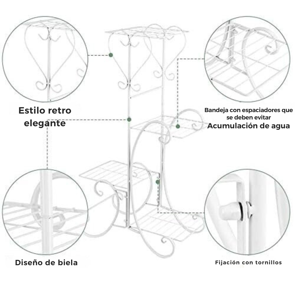 SOPORTE DE 5 NIVELES PARA MACETAS PLANTAS DECORATIVO - 5