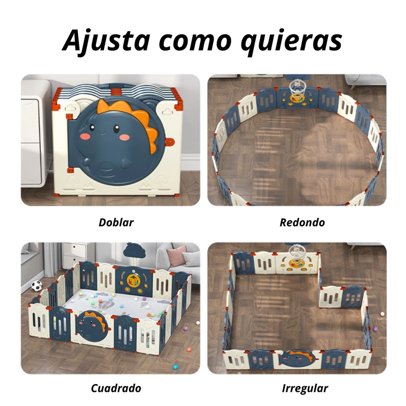 CORRAL DE JUEGOS INFANTIL DINOSAURIO PLEGABLE 152CM X 152CM - 4