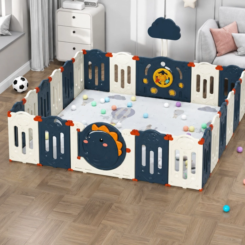 CORRAL DE JUEGOS INFANTIL DINOSAURIO PLEGABLE 152CM X 152CM - 6