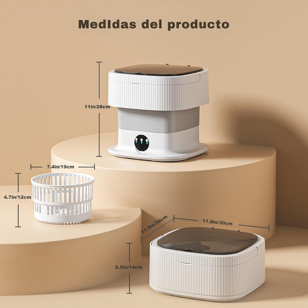MINI LAVADORA PORTATIL 2KG POR LAVADO AUTOMATICA GRIS - 4