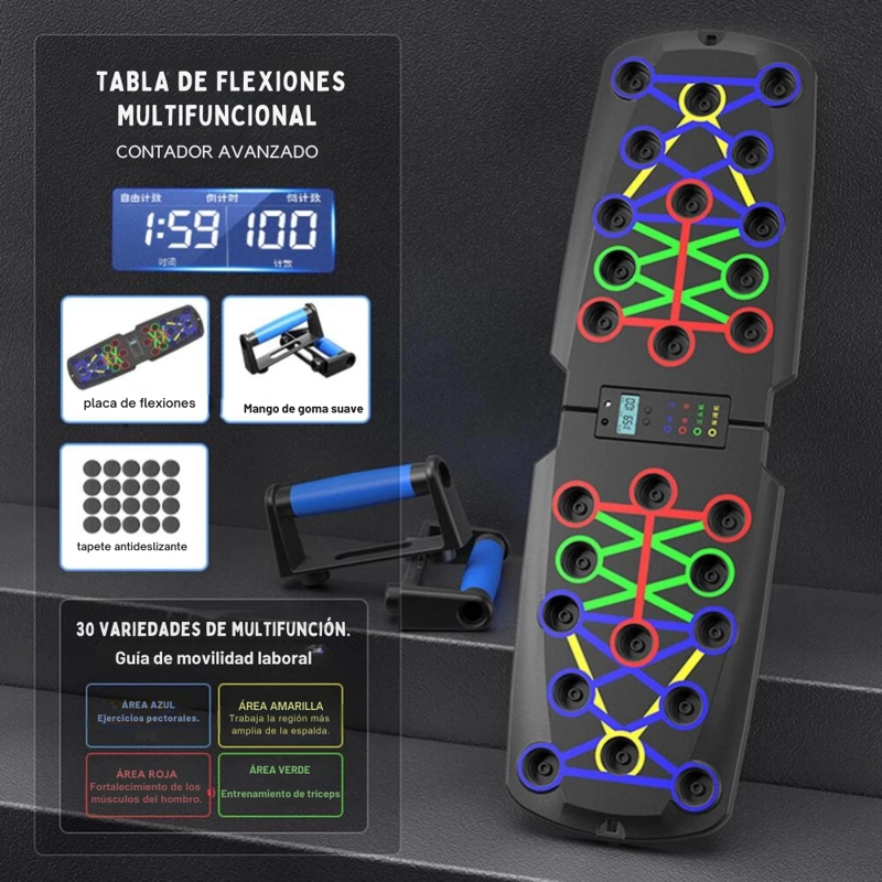 TABLA PARA FLEXIONES CRUSEC MULTIUSO CONTADOR PUSHUP PECHO HOMBRO ESPALDA - 5