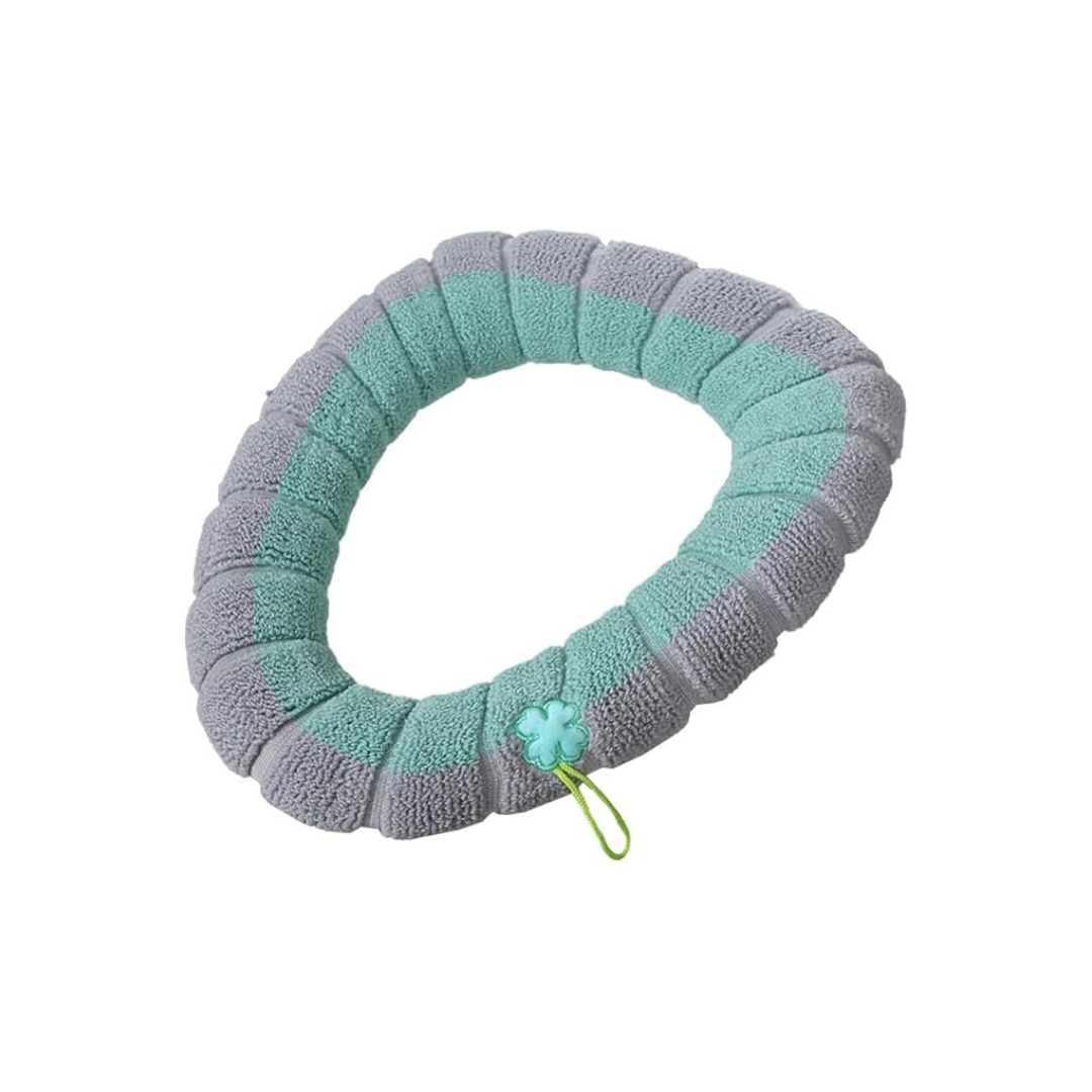 FUNDA DE INODORO DE FELPA LAVABLE PARA WC VERDE - 1