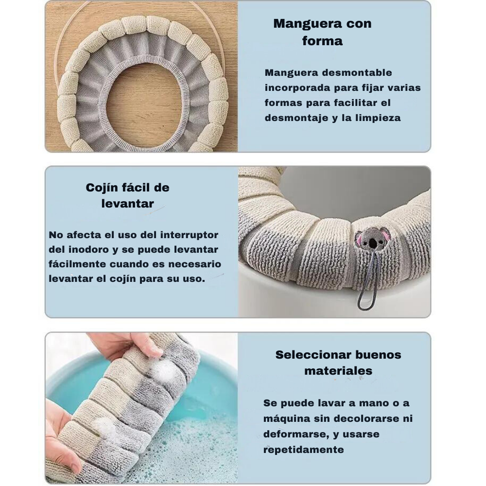 FUNDA DE INODORO DE FELPA LAVABLE PARA WC VERDE - 2