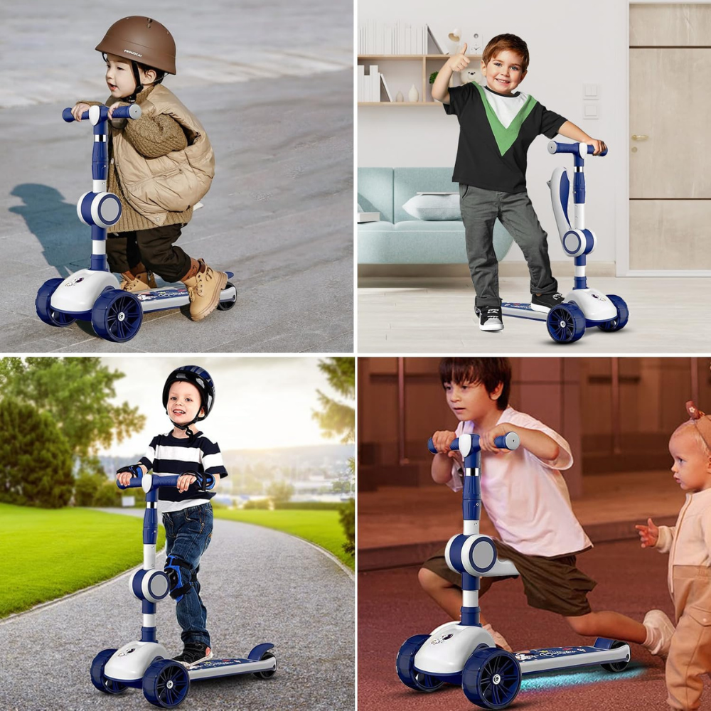 SCOOTER MONOPATÍN 3 RUEDAS LED MUSICAL PLEGABLE NIÑOS REGULABLE - 4