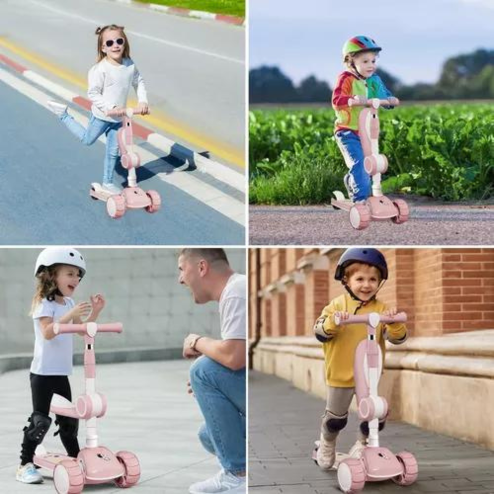 SCOOTER MONOPATÍN 3 RUEDAS LED MUSICAL PLEGABLE NIÑOS REGULABLE - 6
