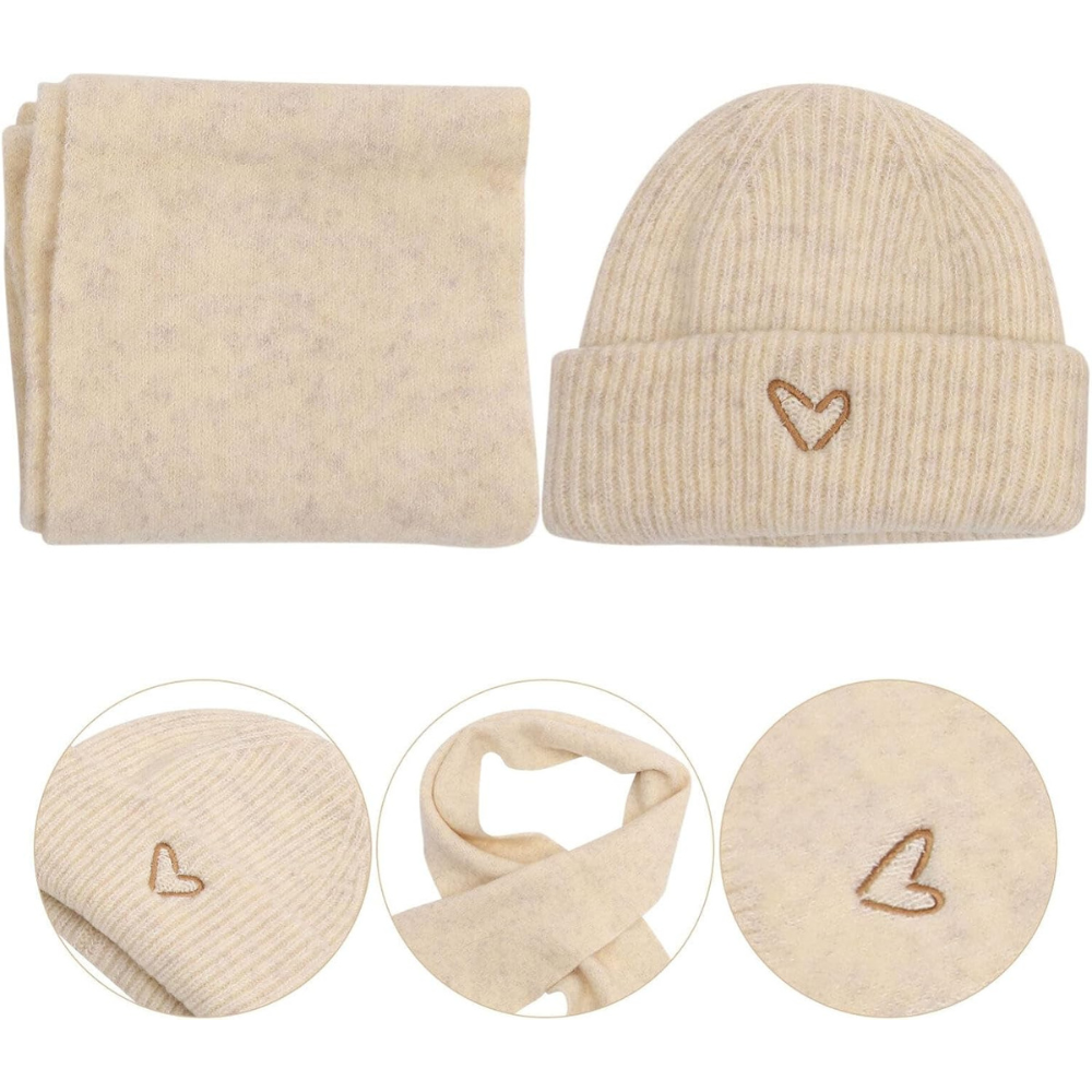 CONJUNTO DE GORRO Y BUFANDA DE LANA TEJIDO INVIERNO PARA NIÑOS - 5