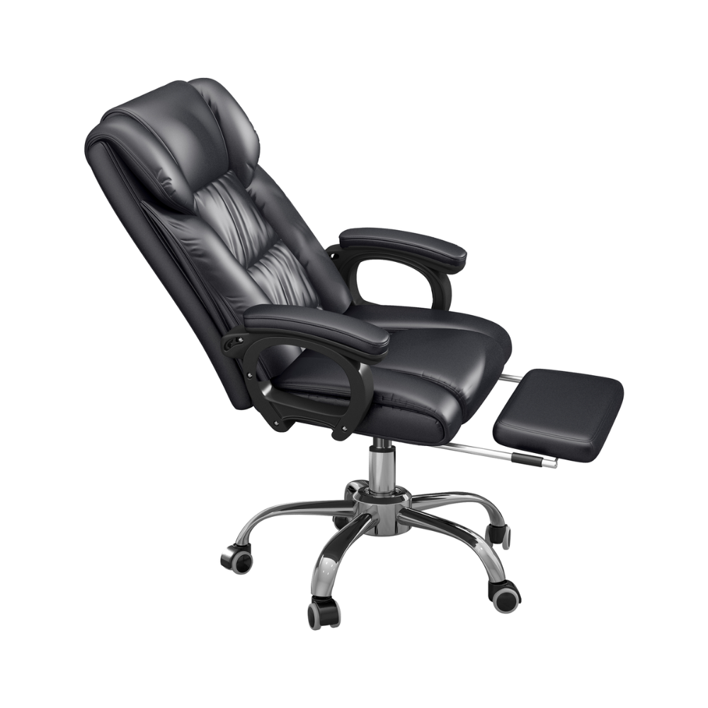 SILLÓN EJECUTIVO DE CUERO PU RECLINABLE REPOSAPIÉS RECLINABLE - 2