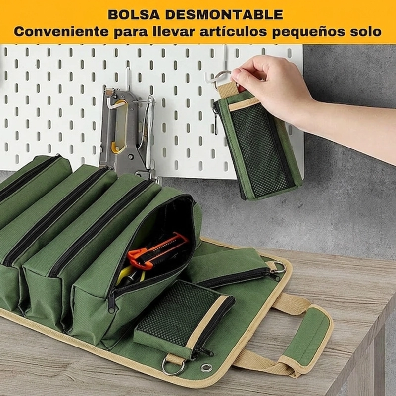 BOLSO ORGANIZADOR HERRAMIENTAS ENRROLLABLE DE 5 ESTUCHES - 4