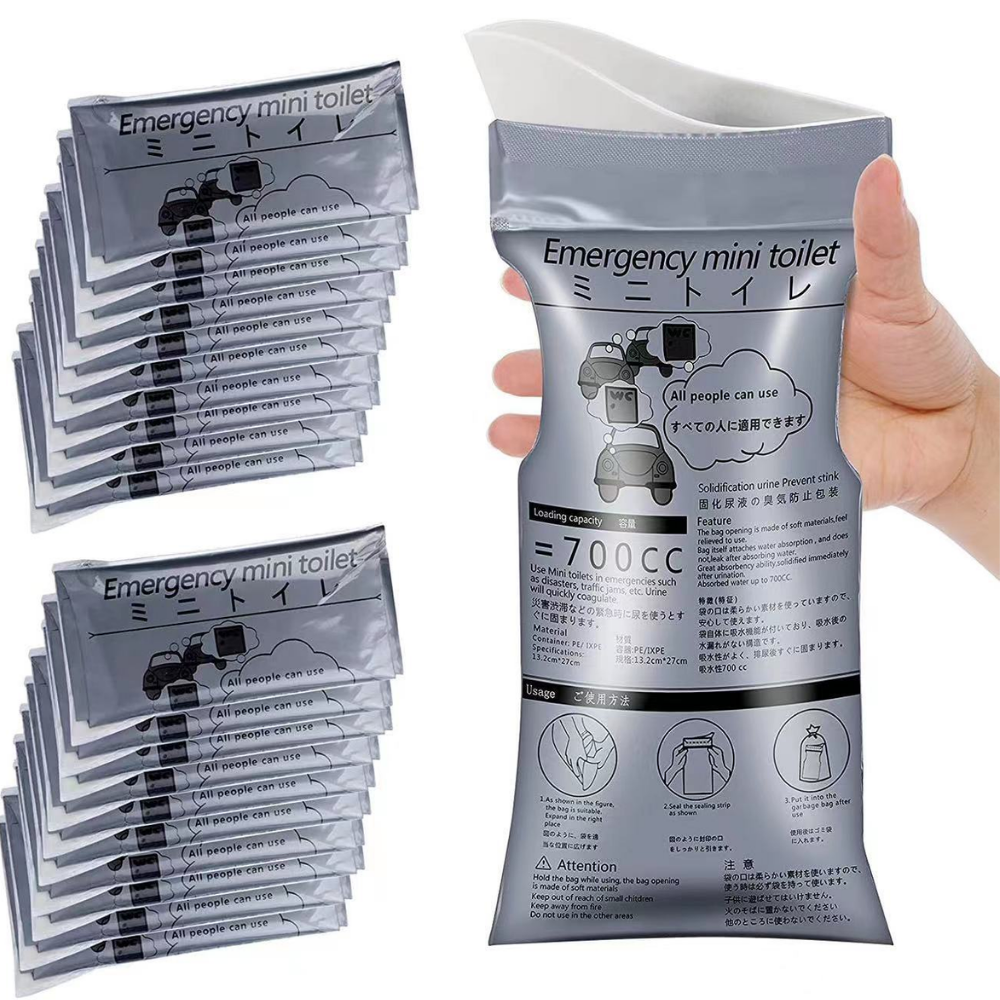 PACK 10 BOLSA PARA ORINAR VÓMITO DESECHABLE VIAJES 700 ML - 1