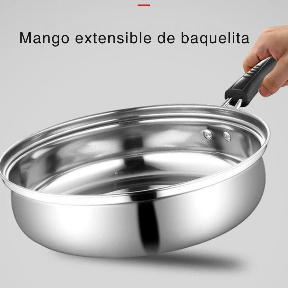 JUEGO DE OLLAS Y SARTÉN BATERÍA 5 PCS COCINA INOXIDABLE - 3