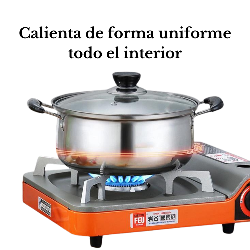 JUEGO DE OLLAS Y SARTÉN BATERÍA 5 PCS COCINA INOXIDABLE - 4
