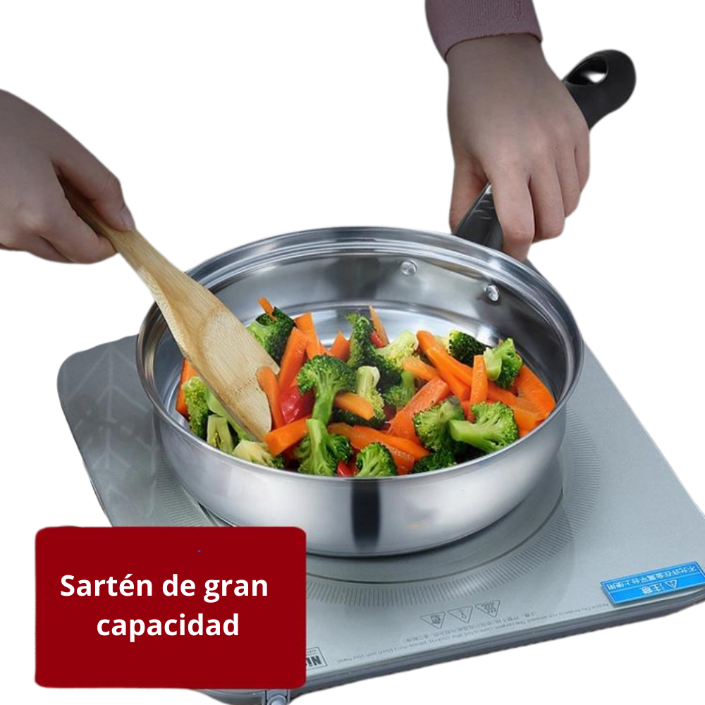 JUEGO DE OLLAS Y SARTÉN BATERÍA 5 PCS COCINA INOXIDABLE - 5
