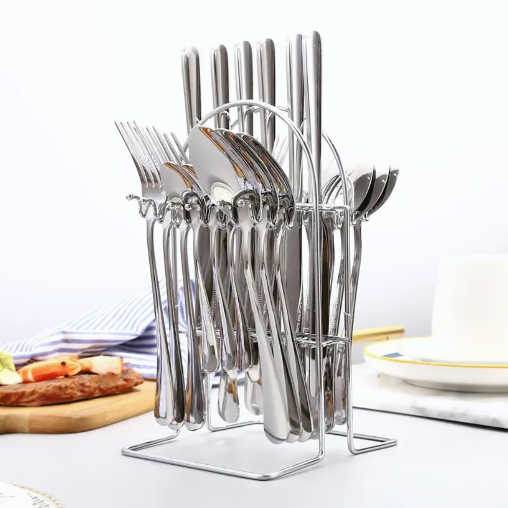 SET DE 24 CUBIERTOS DE ACERO INOXIDABLE DELUXE - 2