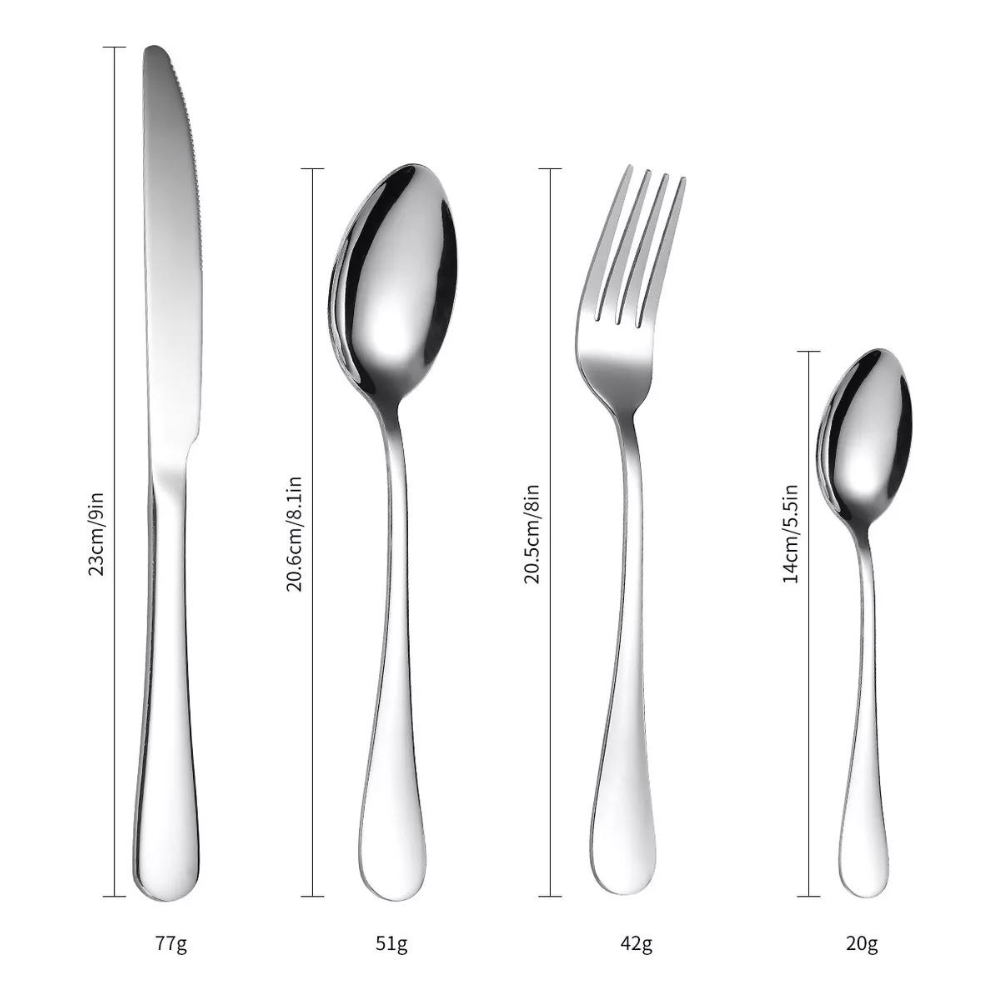 SET DE 24 CUBIERTOS DE ACERO INOXIDABLE DELUXE - 3