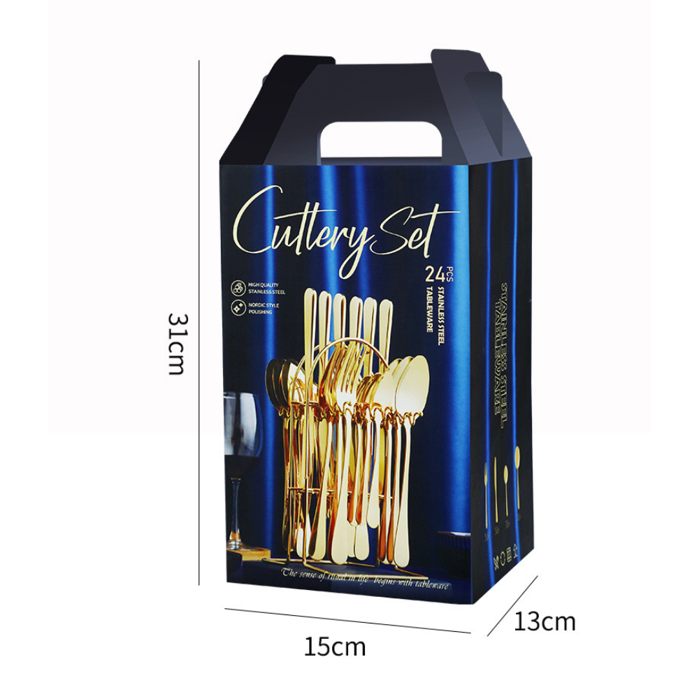 SET DE 24 CUBIERTOS DE ACERO INOXIDABLE DELUXE - 4