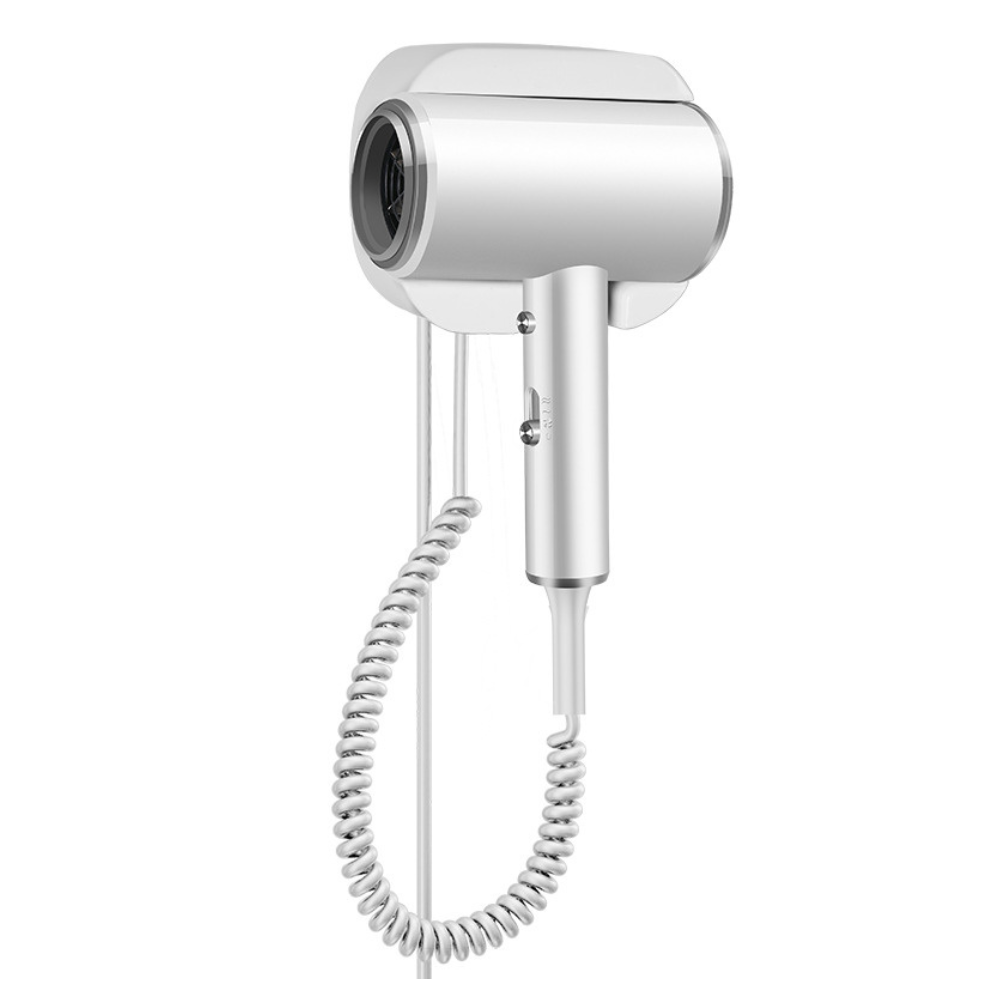 SECADOR DE CABELLO CON SOPORTE PARA PARED BLANCO COMPACTO - 1