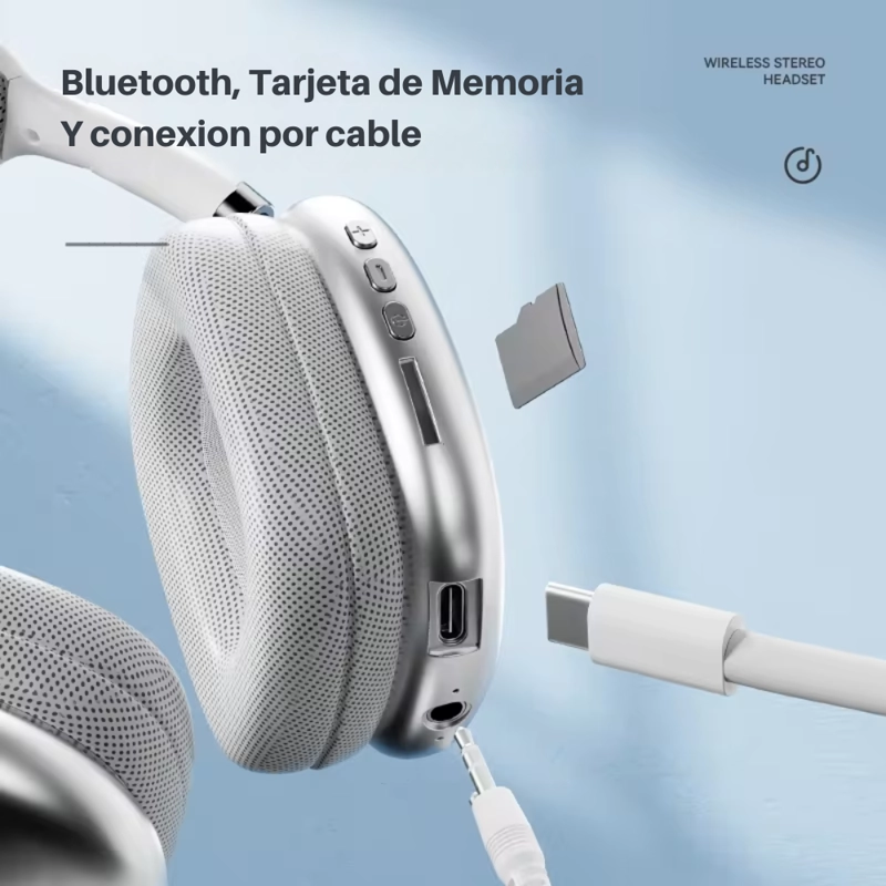AUDÍFONOS DIADEMA GAMER P9 BLUETOOTH CANCELACIÓN DE RUIDO - 4
