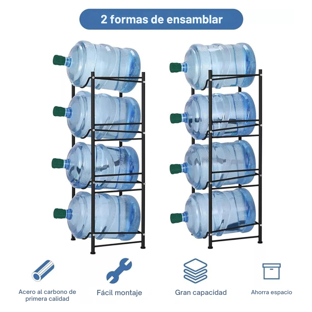 ESTANTE ORGANIZADOR CRUSEC M1 4 BOTELLONES AGUA 20L METAL - 3