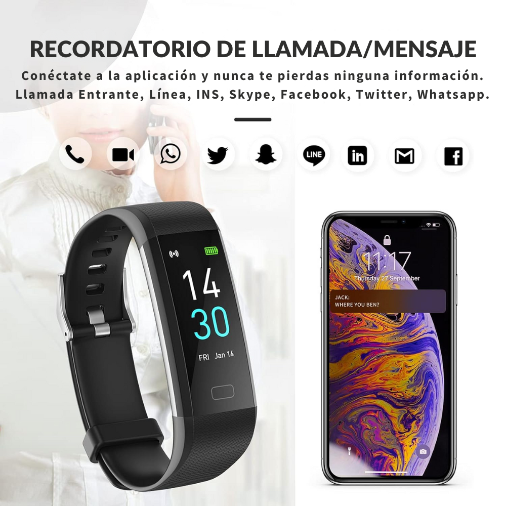 SMARTBAND CRUSEC S5 BLUETOOTH MONITOR SUEÑO DEPORTES - 5
