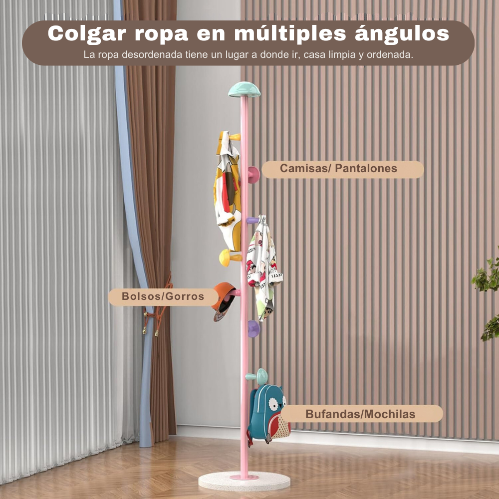 PERCHERO CRUSEC M1 EN FORMA HONGUITO 7 GANCHOS MULTICOLOR - 4