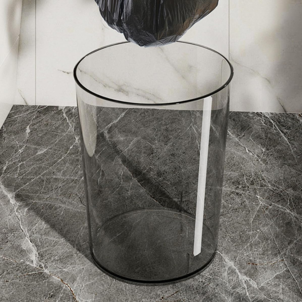 BOTE DE BASURA DE LUJO ACRÍLICO TRANSPARENTE OSCURO 12L - 3