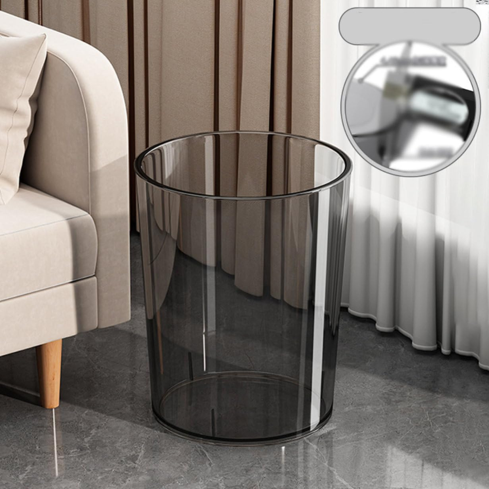 BOTE DE BASURA DE LUJO ACRÍLICO TRANSPARENTE OSCURO 12L - 6