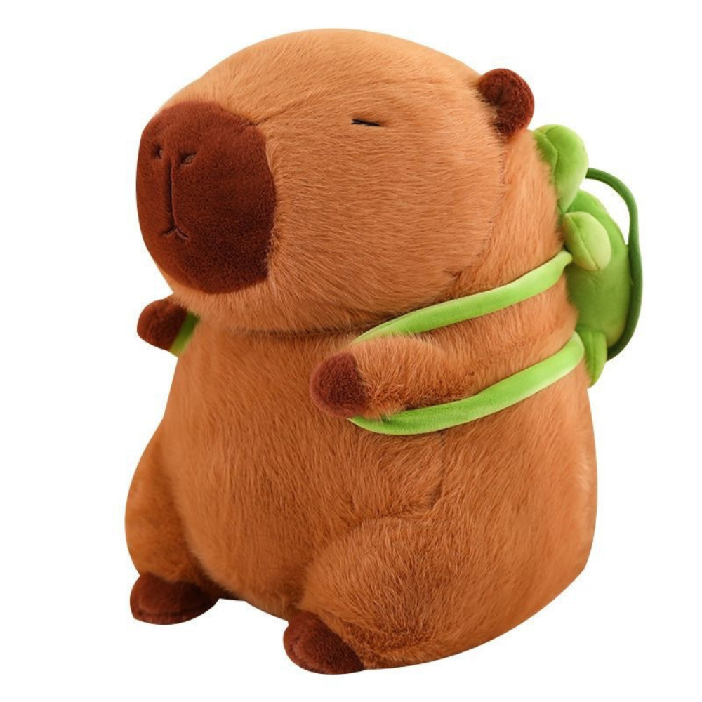 PELUCHE DE CAPIBARA KAWAII CARPINCHO MOCHILA TORTUGA 40CM - 2