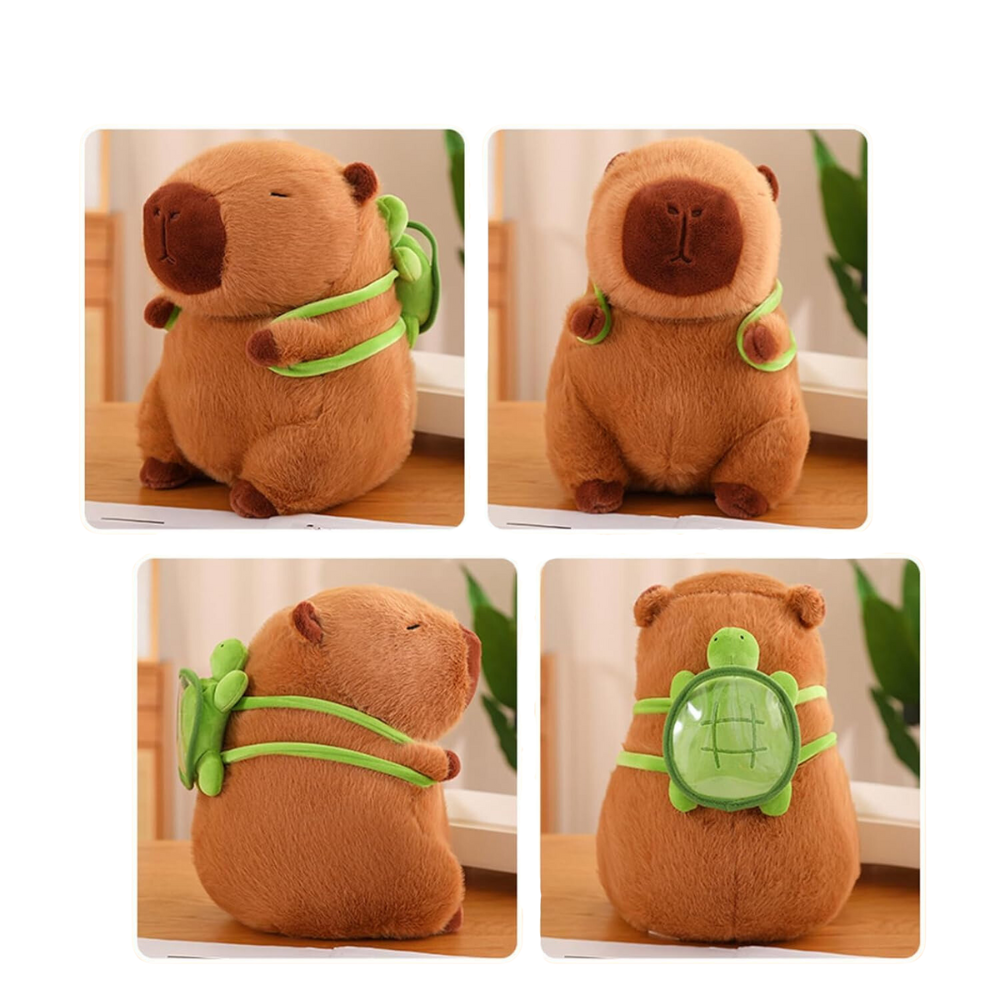 PELUCHE DE CAPIBARA KAWAII CARPINCHO MOCHILA TORTUGA 40CM - 4