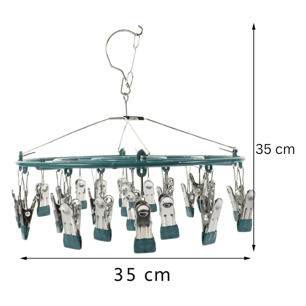 MINI TENDEDERO PARA COLGAR CALCETINES ROPA INTERIOR 24 CLIPS - 4