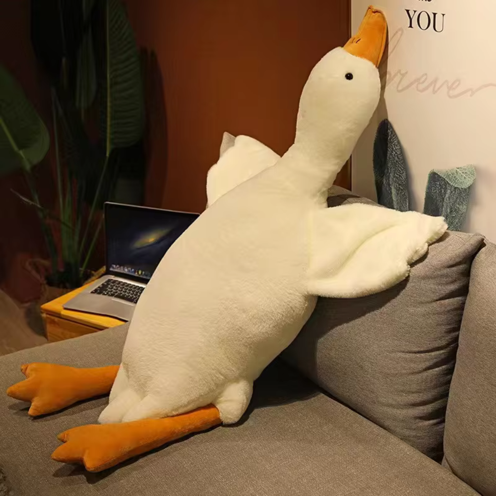 PELUCHE GANSO DE FELPA KAWAII ALMOHADA GIGANTE SUAVE 160CM - 2