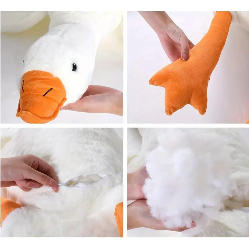 PELUCHE GANSO DE FELPA KAWAII ALMOHADA GIGANTE SUAVE 160CM - 4