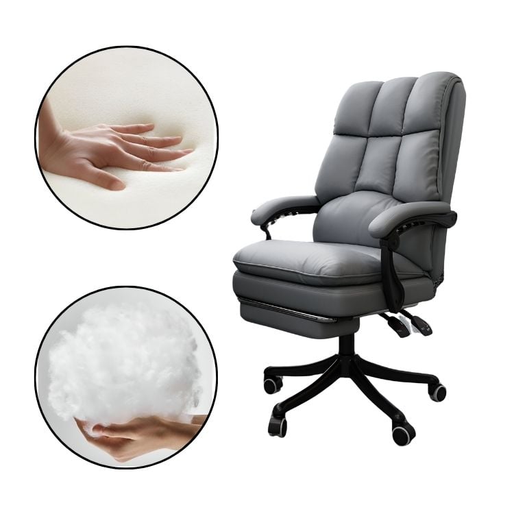 SILLA ESCRITORIO CRUSEC M1 ACERO INOXIDABLE YT-211 GIRATORIA ACOLCHADA OFICINA EJECUTIVA - 3