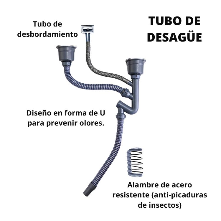 LAVAPLATOS DOBLE MODERNO FUNCIONAL ACERO INOXIDABLE - 4