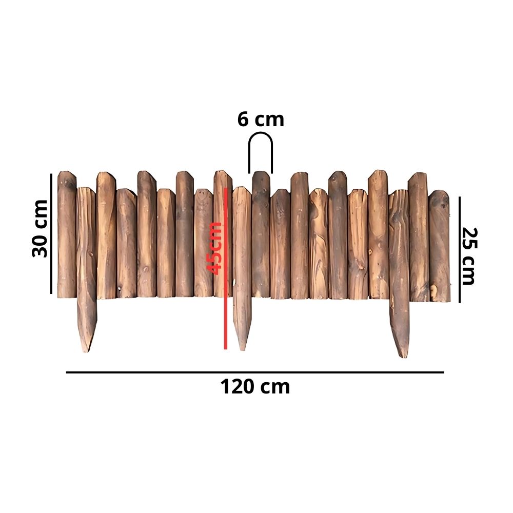 VALLA DE MADERA CRUSEC M1 FLEXIBLE PARA JARDIN BORDES EXTERIORES - 2
