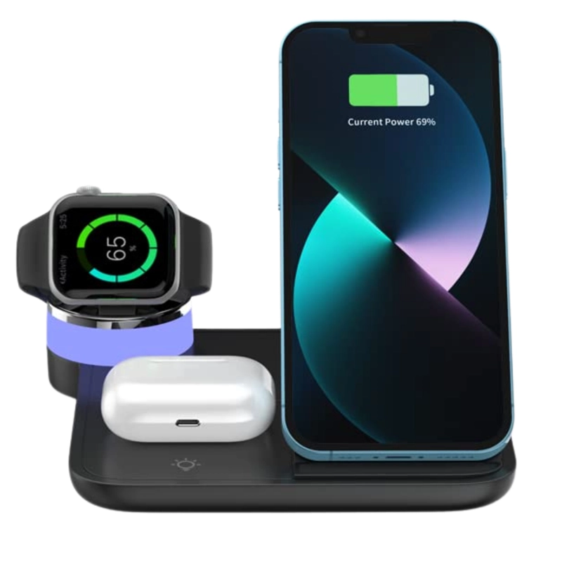 CARGADOR INALAMBRICO UNIVERSAL PARA TELÉFONO RELOJ AIRPODS - 1