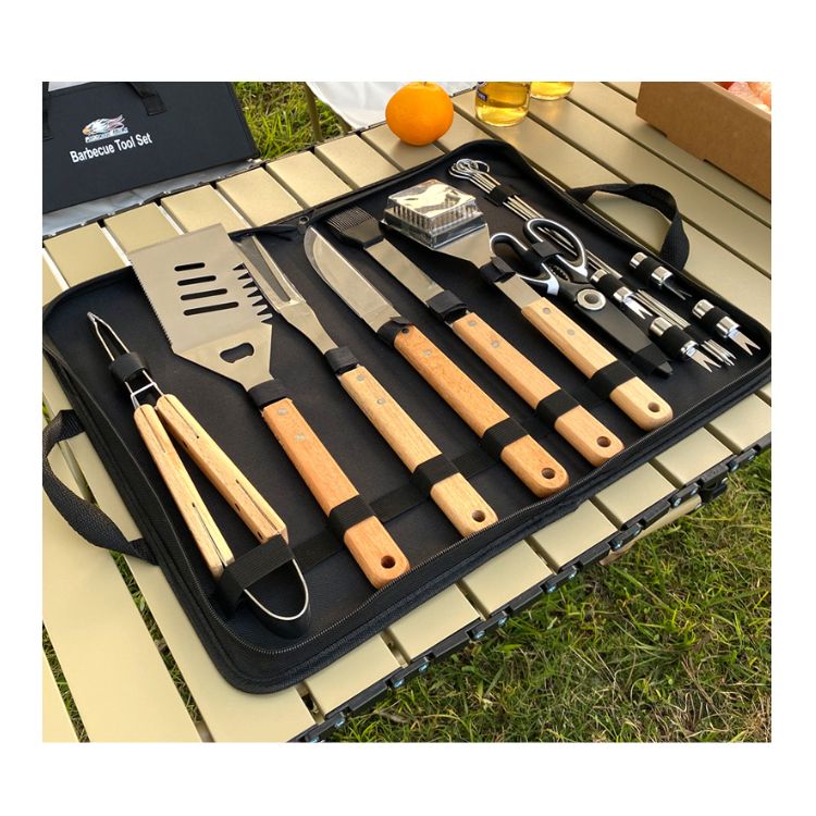 SET DE 18 PIEZAS UTENSILIOS PARRILLERO ASADO ACERO INOXIDABLE - 6