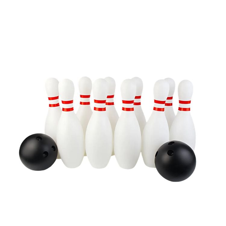 BOWLING CRUSEC PARA NIÑOS BLANCO JUGUETE 10 PINOS + 2 PELOTAS - 1