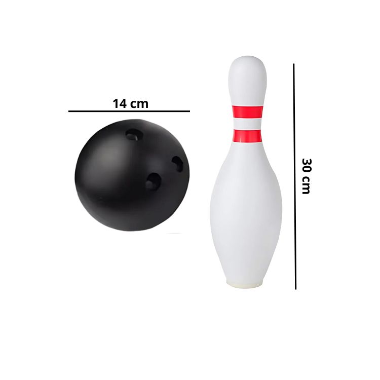 BOWLING CRUSEC PARA NIÑOS BLANCO JUGUETE 10 PINOS + 2 PELOTAS - 2