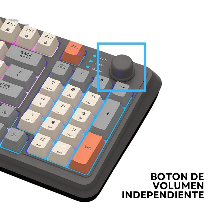 TECLADO GAMER PC CRUSEC K82 + MOUSE CON LUCES LED RGB - 6