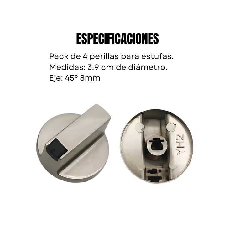 PACK CRUSEC M1 4 PERILLAS DE HORNOS COCINA 8MM - 3