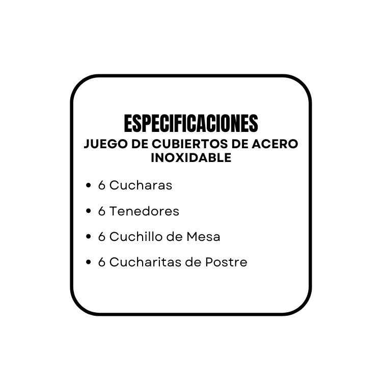 SET CUBIEROS DE MESA TORNASOL ACERO INOXIDABLE 24 PIEZAS - 6