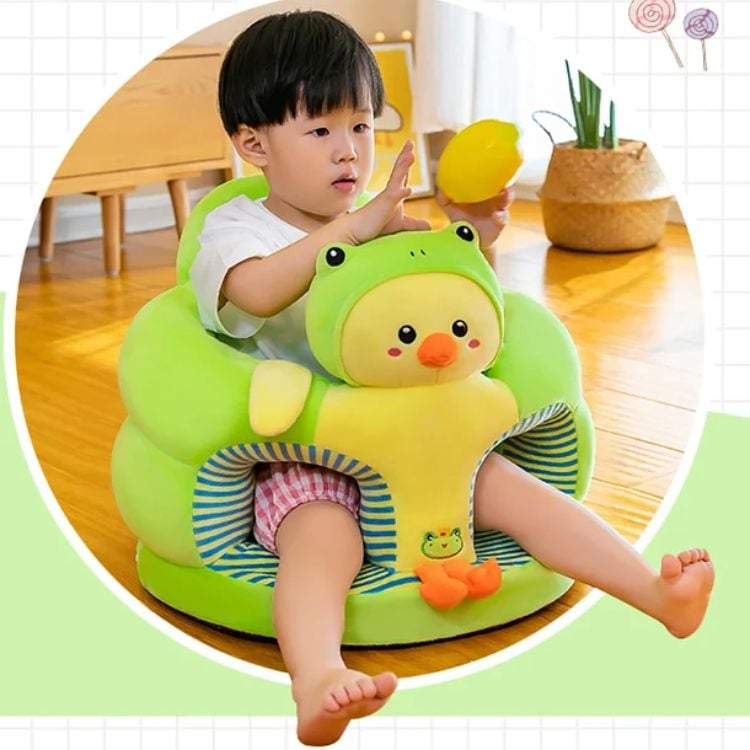 ASIENTO CRUSEC BEBÉ ACOLCHADO PELUCHE SEGURIDAD ANTICAIDA ROSA - 3