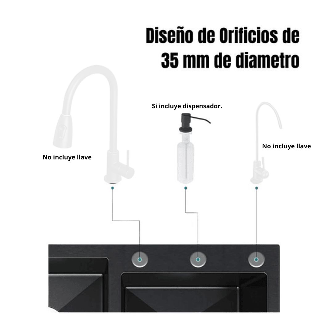 LAVAPLATOS MATE ACERO INOXIDABLE 44x28 ENCASTRE - 5