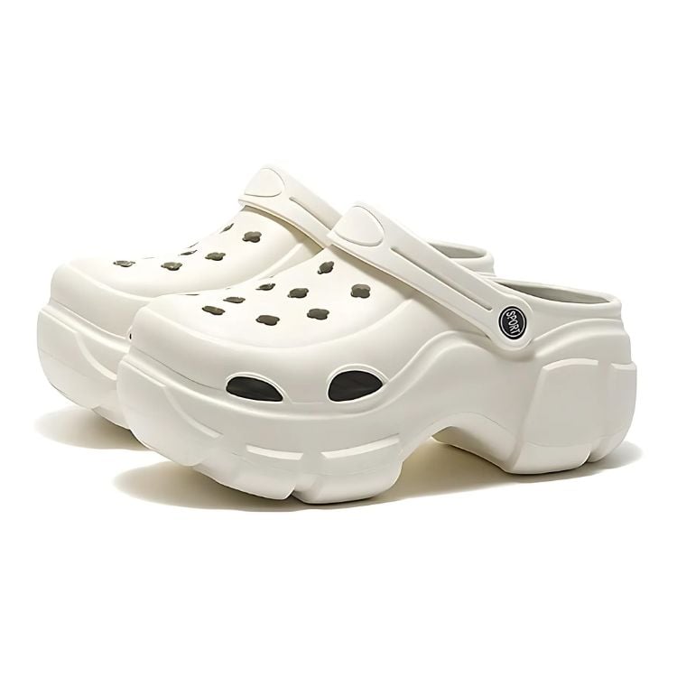 CROCS MUJER CRUSEC BLANCO ZUECO CALZADO FEMENINO DE SUELA GRUESA - 1