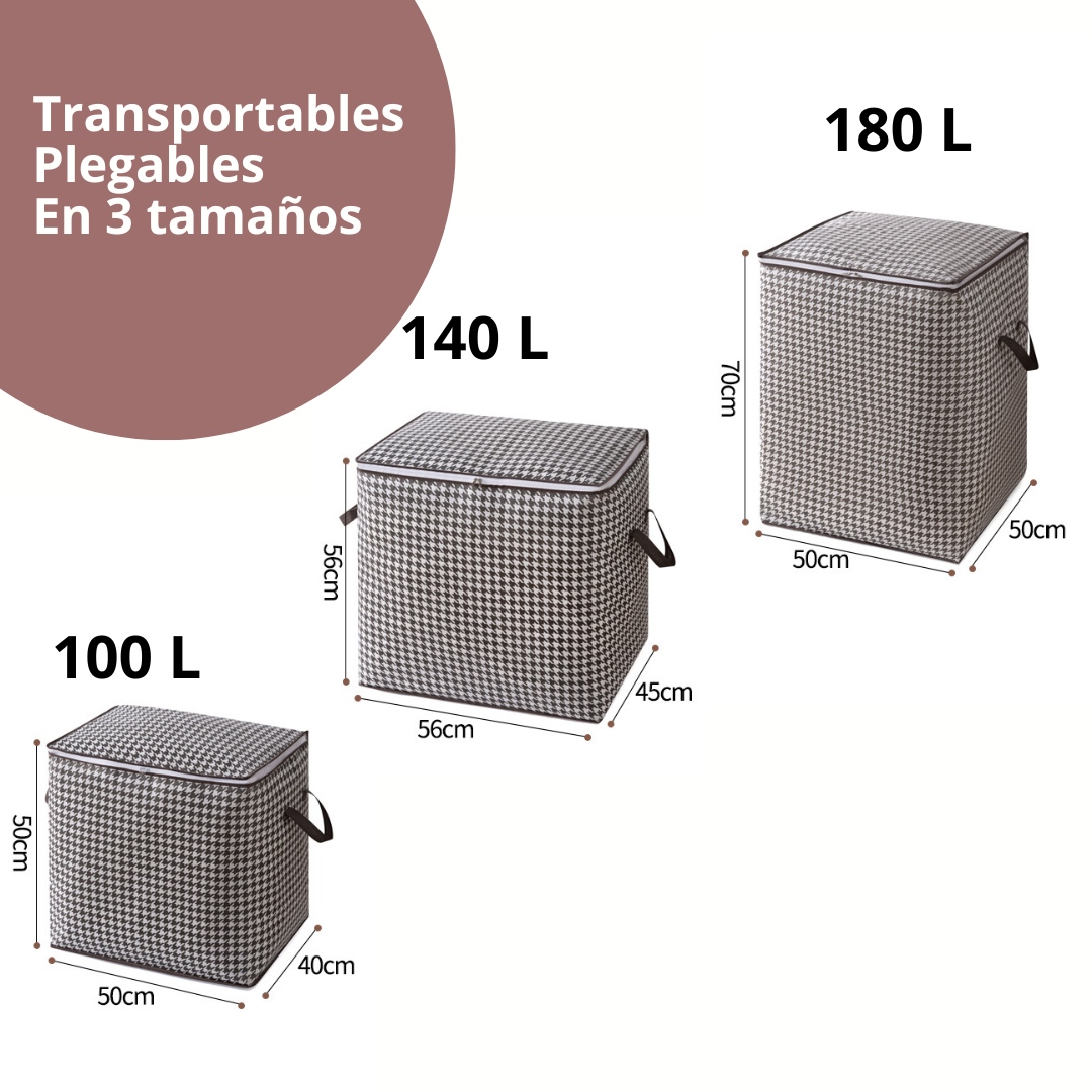 SET 3 CESTAS ROPA SUCIA CON CIERRE 100L 140L 180L - 5