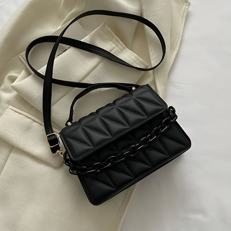 CARTERA DE DAMA 20X7.5X15CM CON DISEÑO CADENA ELEGANTE - 4