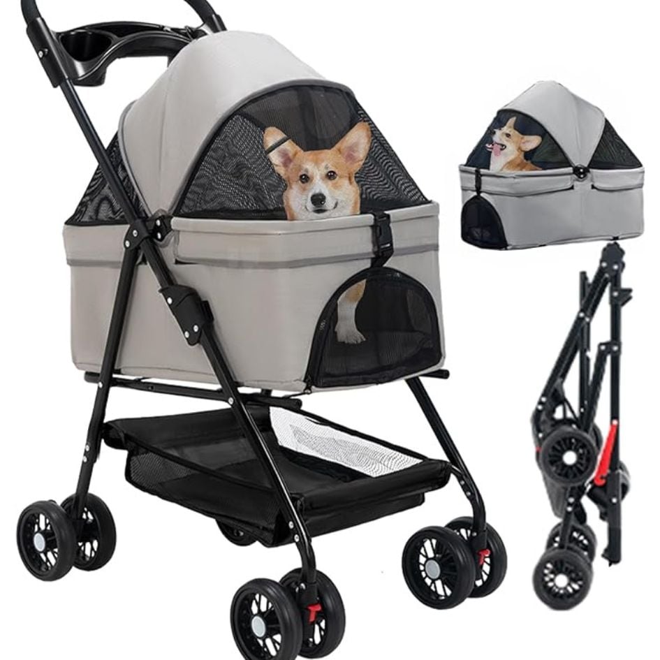 COCHE PARA MASCOTAS RAZA PEQUEÑA PLEGABLE 20KG - 1